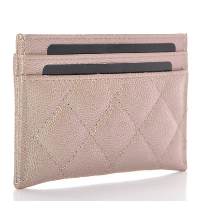 Chanel Iridescent Caviar Quilted Card Holder Beige 3 of 9