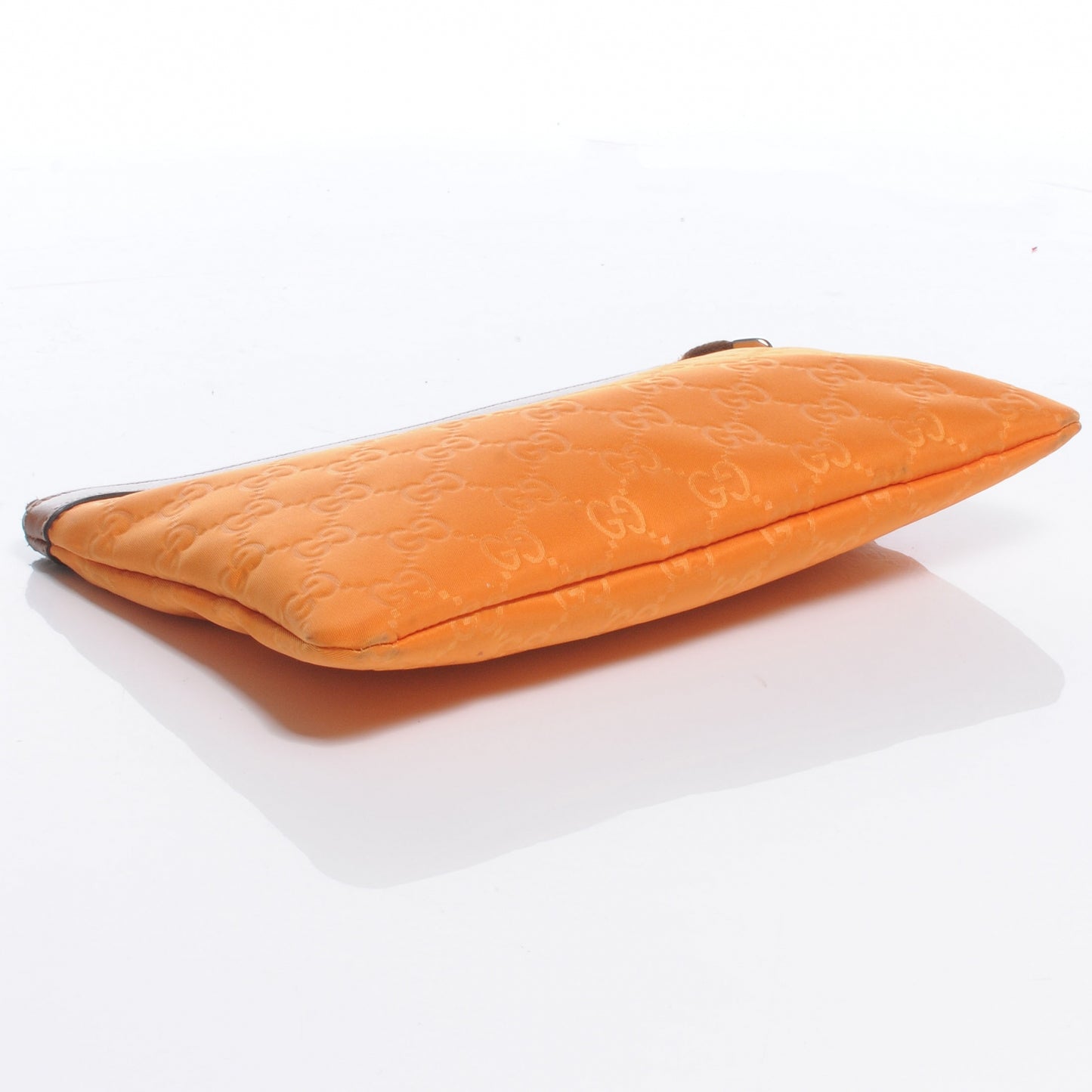 Nylon Monogram Zip Top Pouch Orange