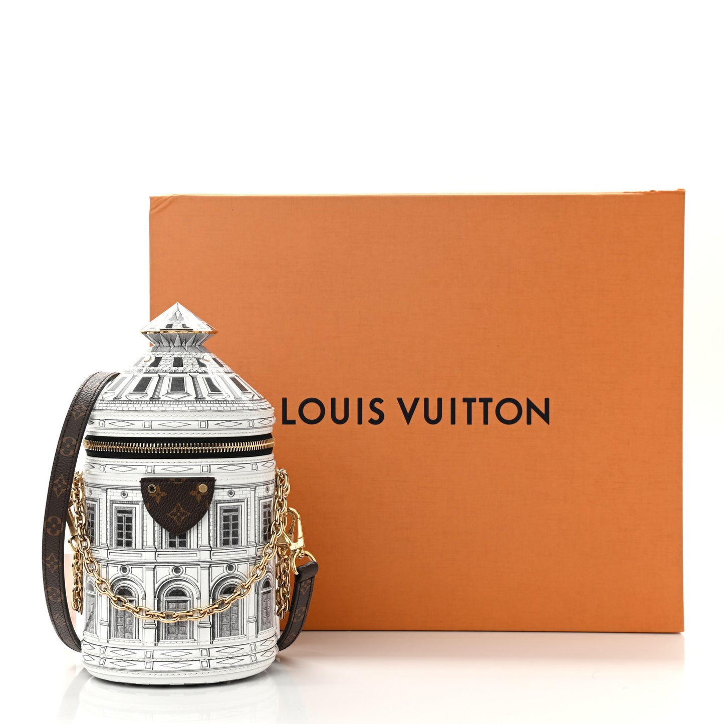 X FORNASETTI Calfskin Architettura Cannes Black White