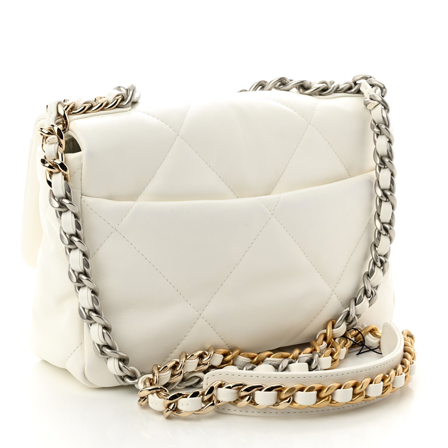 Chanel Lambskin Quilted Medium Chanel 19 Flap White 3 of 11