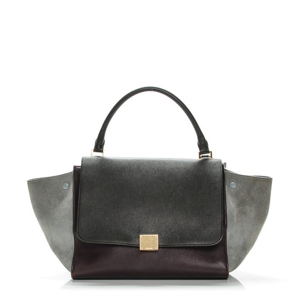 Celine Smooth Calfskin Suede Medium Tri-Color Trapeze Dark Grey 1 of 16