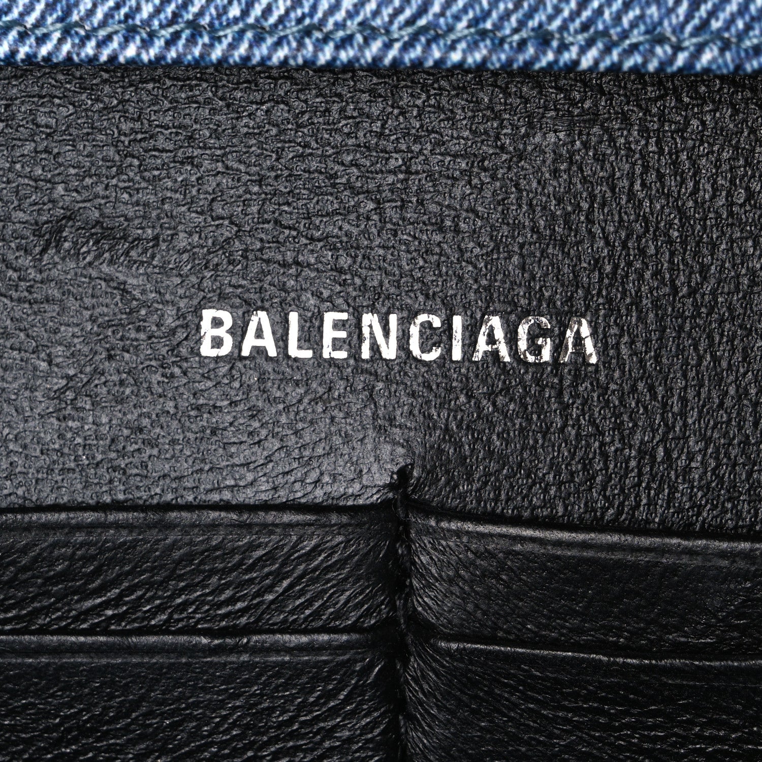 Balenciaga Nappa Denim Printed Hourglass Chain Bag Denim Blue 6 of 9