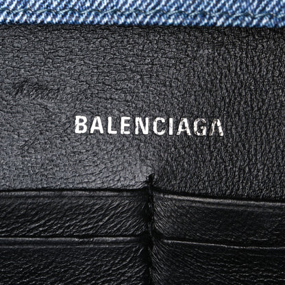 Balenciaga Nappa Denim Printed Hourglass Chain Bag Denim Blue 6 of 9