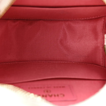 Chanel Shiny Goatskin Quilted Chanel 19 Round Clutch With Chain White 5 of 12