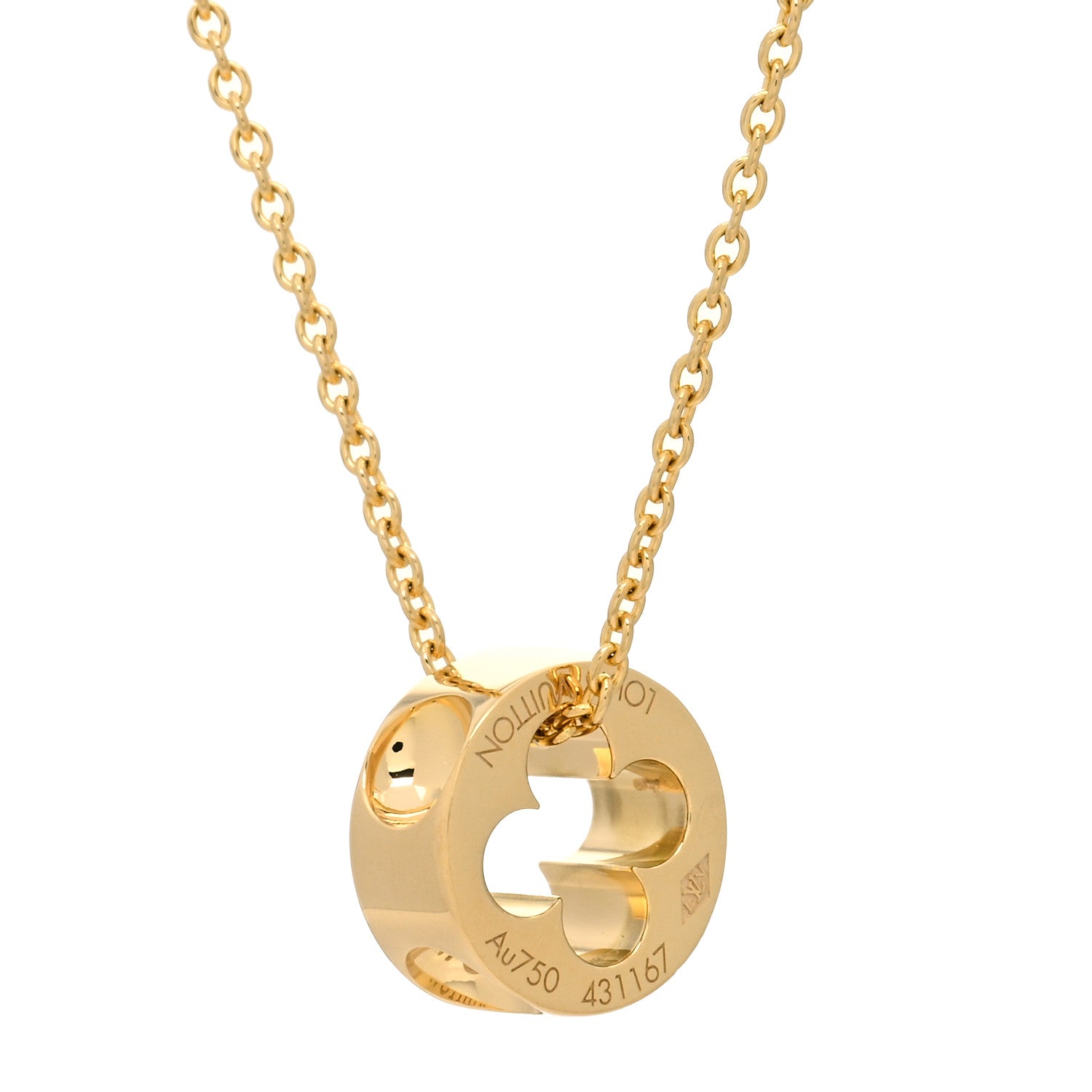 Louis Vuitton 18K Yellow Gold Empreinte Pendant Necklace 4 of 4