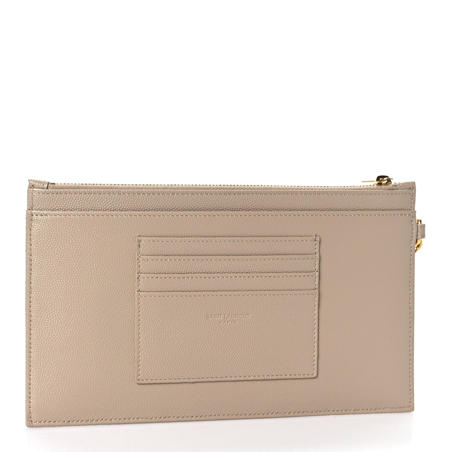 Grain De Poudre Chevron Monogram Large Bill Pouch Dark Beige