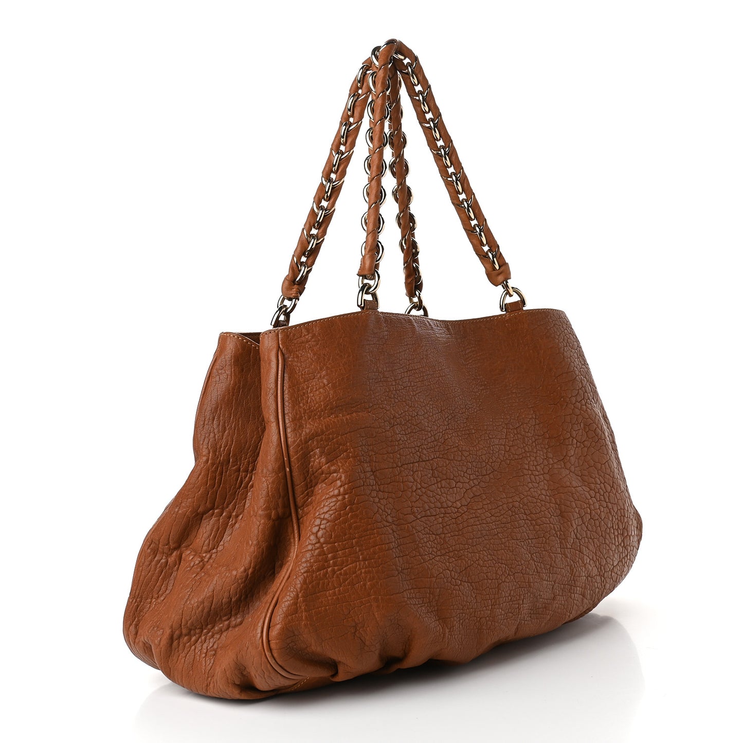 Crinkled Lambskin Mia Tote Naturale