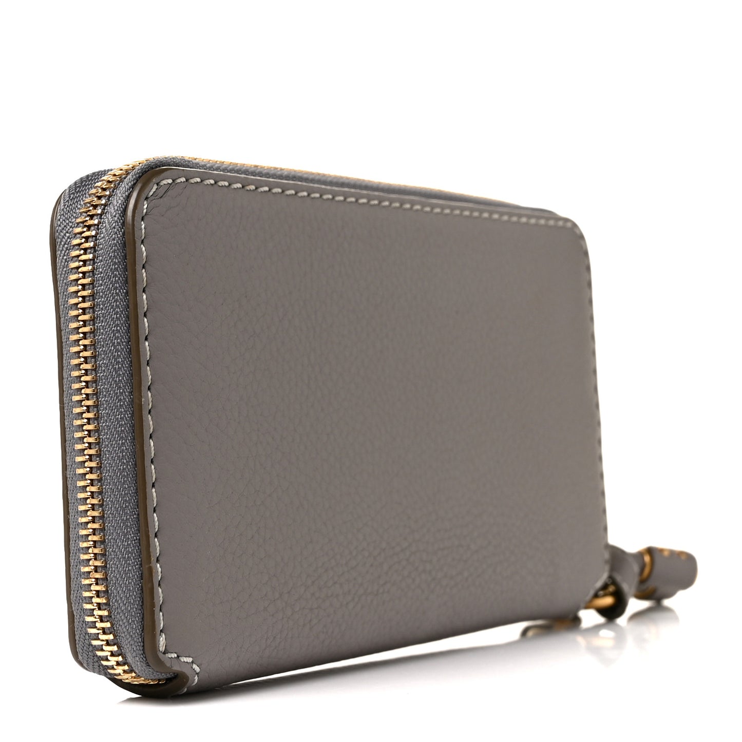 Calfskin Marcie Long Zip Around Wallet Cashmere Grey