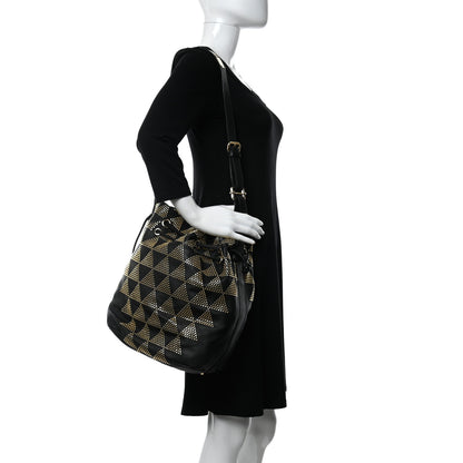 Jimmy Choo Calfskin Studded Drawstring Bucket Bag Black 2 of 11