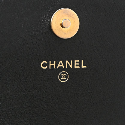 Chanel Calfskin Quilted Enchained Wallet On Chain WOC Black 6 of 10