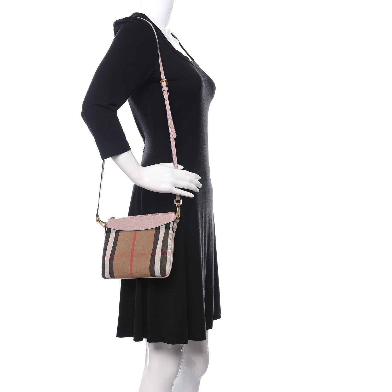 Burberry House Check Derby Peyton Crossbody Clutch Bag Pale Orchid 2 of 8