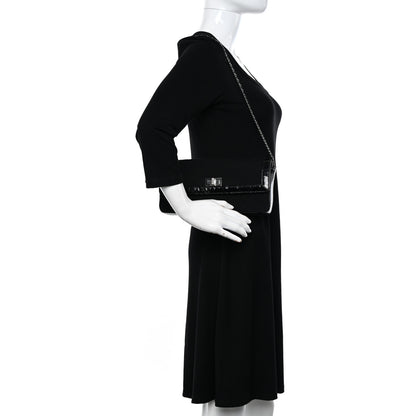 Chanel Jersey Patent Quilted 2.55 Reissue East West Flap Black 2 of 13