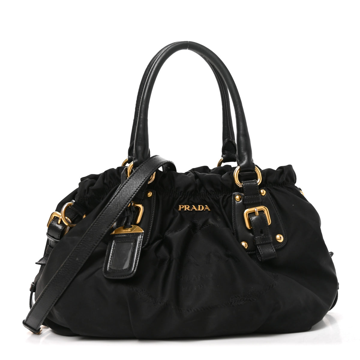 Tessuto Nylon Jacquard Logo Tote Nero Black