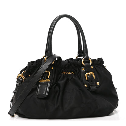 Prada Tessuto Nylon Jacquard Logo Tote Nero Black 1 of 9