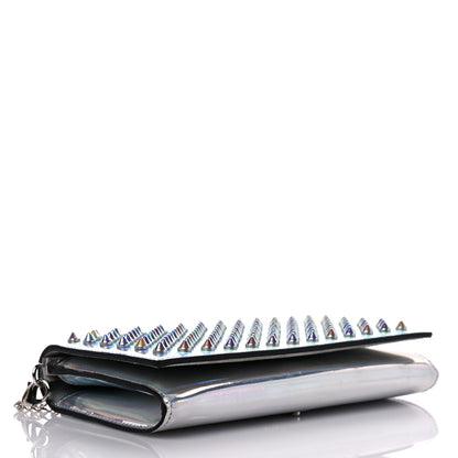 Christian Louboutin Metallic Calfskin Spikes Paloma Clutch Silver 4 of 13