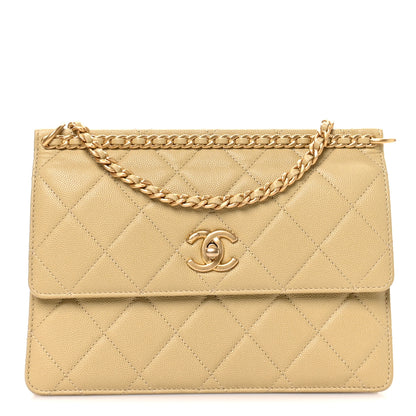 Chanel Caviar Quilted Chain Frame Flap  Light Green 1 of 10