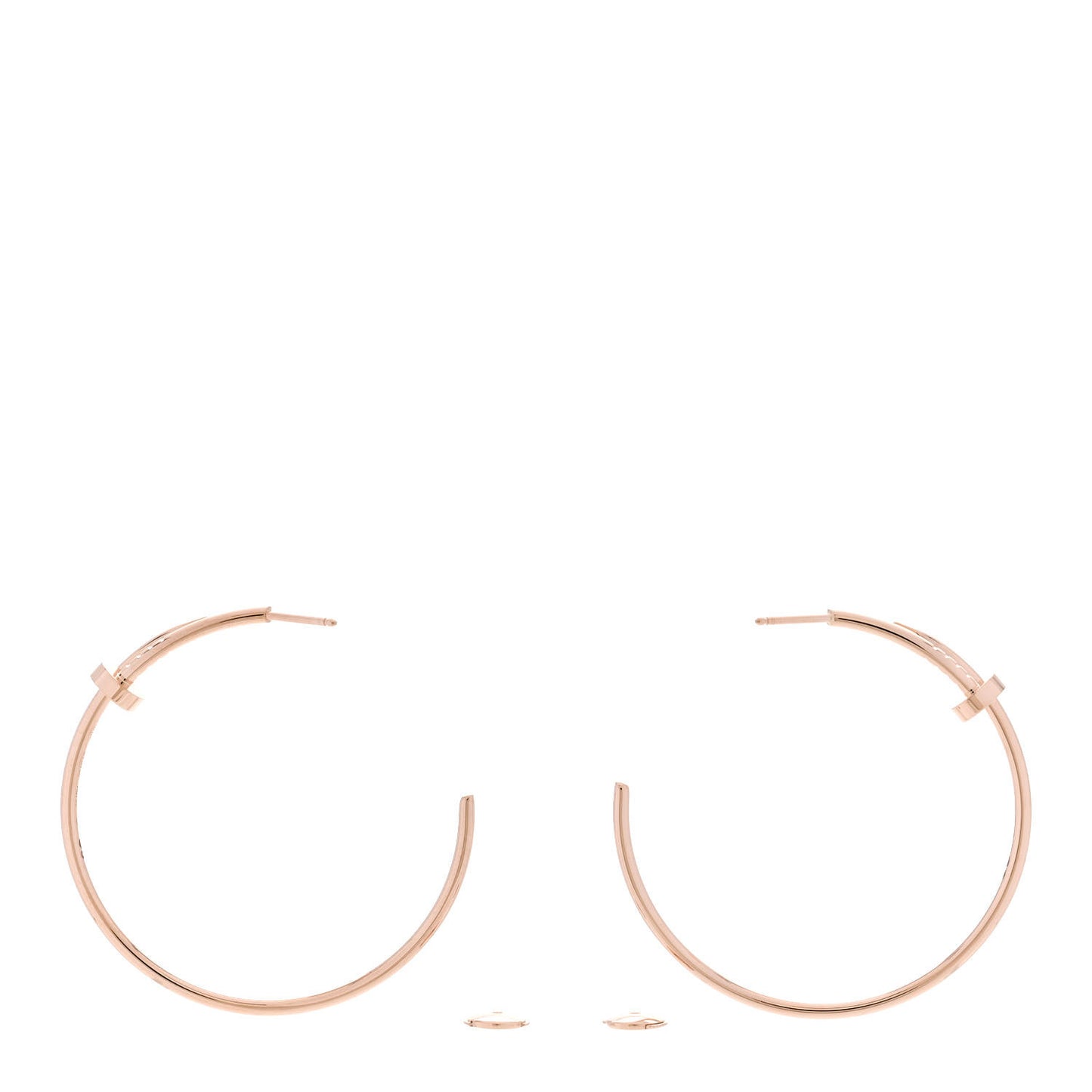 18K Pink Gold Large Juste Un Clou Hoop Earrings