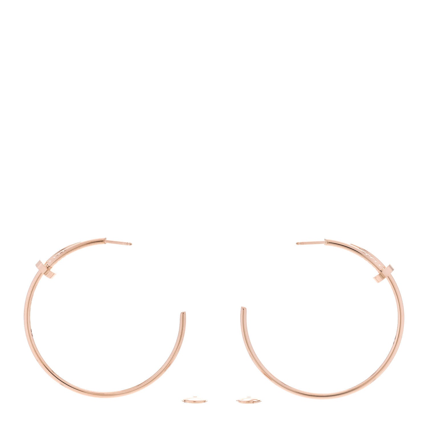 Cartier 18K Pink Gold Large Juste Un Clou Hoop Earrings 3 of 4