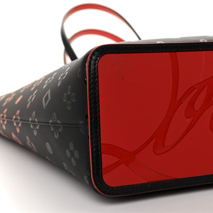Christian Louboutin Perforated Calfskin Degrade Loubinthesky East West Cabata Tote Black Red 7 of 8