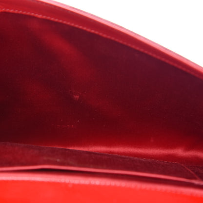Saint Laurent Textured Patent Monogram Large Belle De Jour Clutch Red 12 of 12