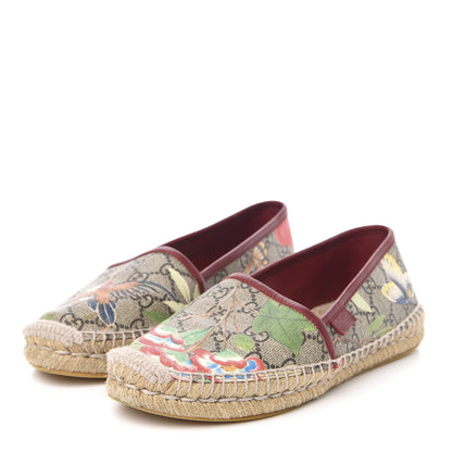 Gucci GG Supreme Monogram Tian Womens Espadrilles 36 Beige Multicolor Red 3 of 9