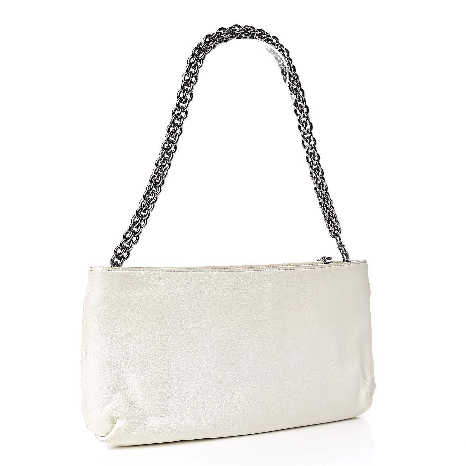 Chanel Lambskin Soft and Chain Pochette White 3 of 10