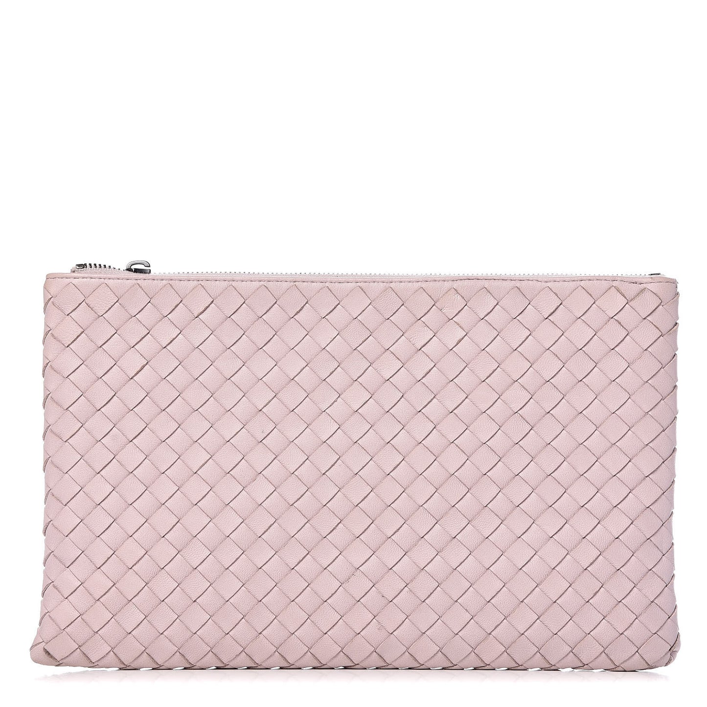 Nappa Intrecciato Flat Zip Pouch Antique Rose