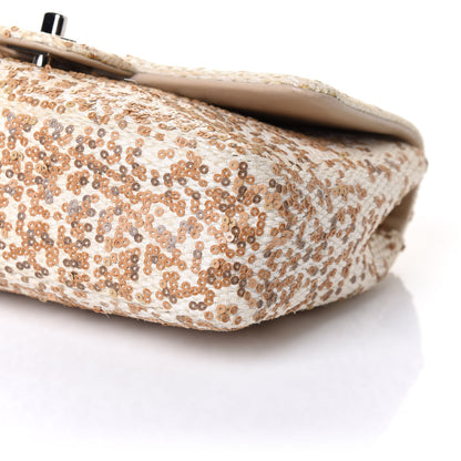 Chanel Raffia Sequin Small Single Flap Beige Gold 9 of 9