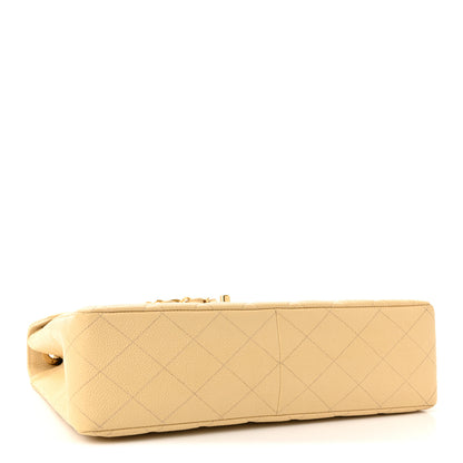 Chanel Caviar Quilted Jumbo Single Flap Beige 4 of 11