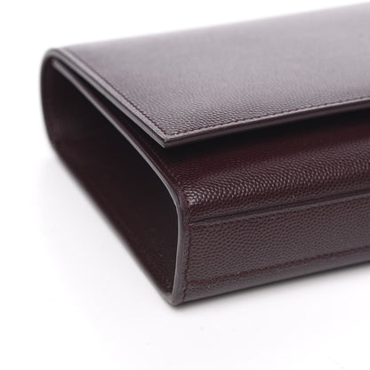 Saint Laurent Grain De Poudre Classic Monogram Cassandre Clutch Amaranto 8 of 9