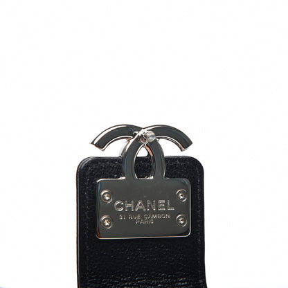 Chanel Grained Calfskin Quilted CC Box Clutch With Chain Black 7 of 11