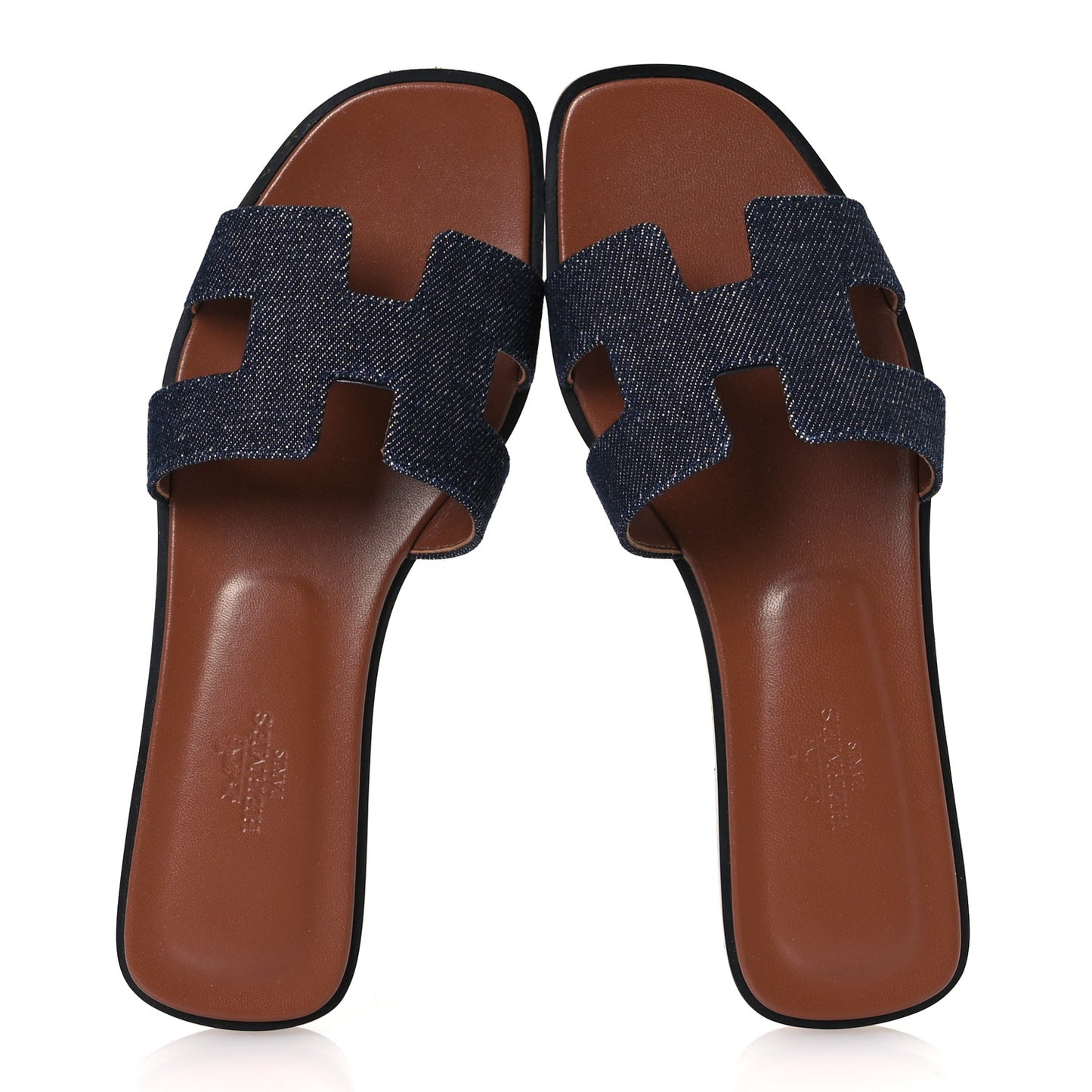Denim Canvas Oran Sandals 36.5 Bleu Brut