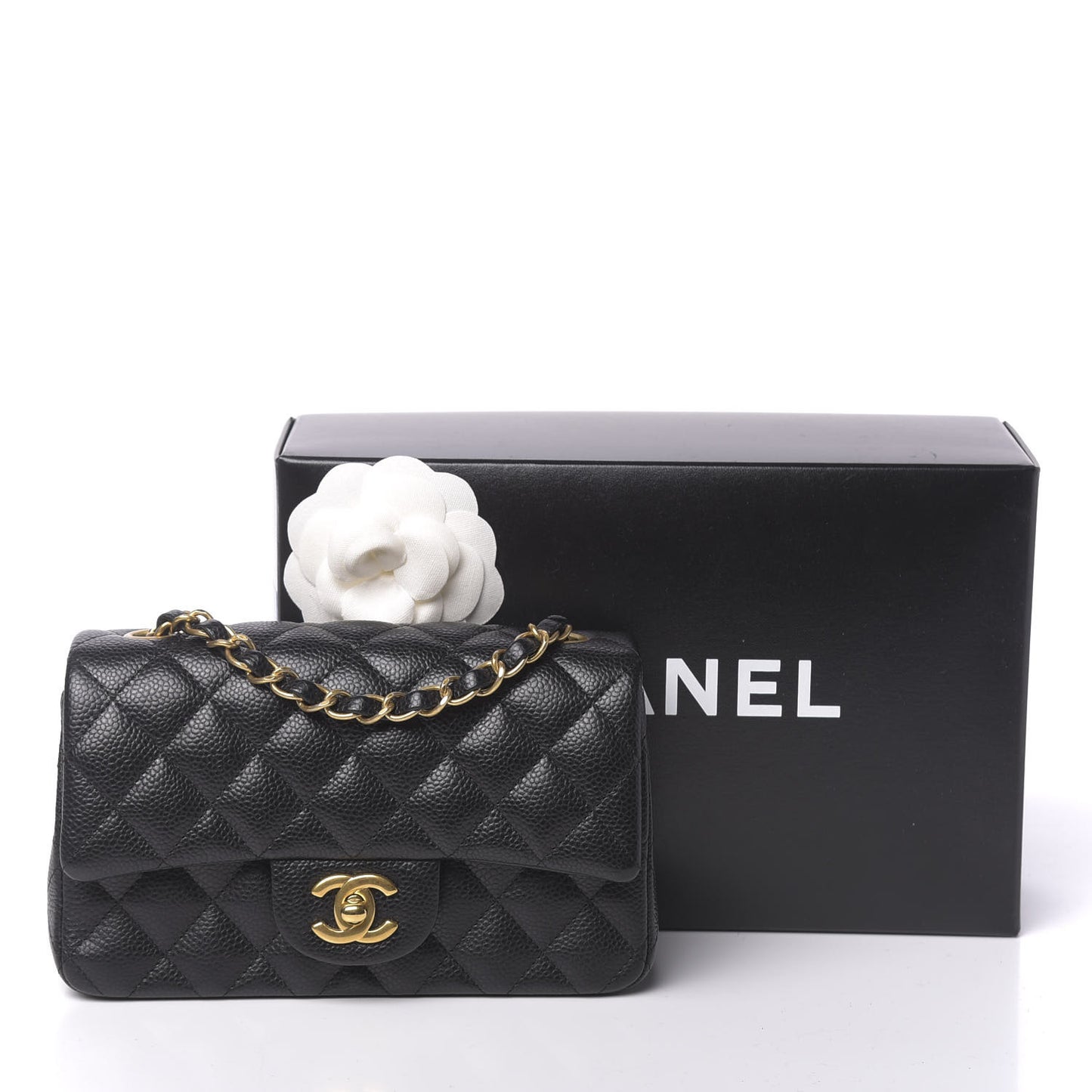 Caviar Quilted Mini Rectangular Flap Black