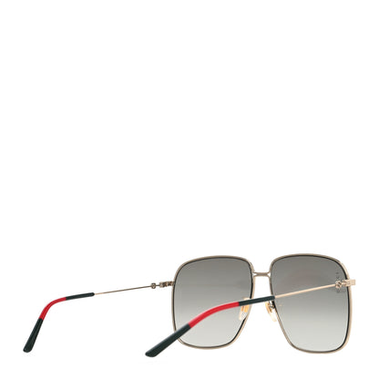 Gucci Web Rectangular Frame Interlocking G Sunglasses GG0394S Green Red 4 of 7