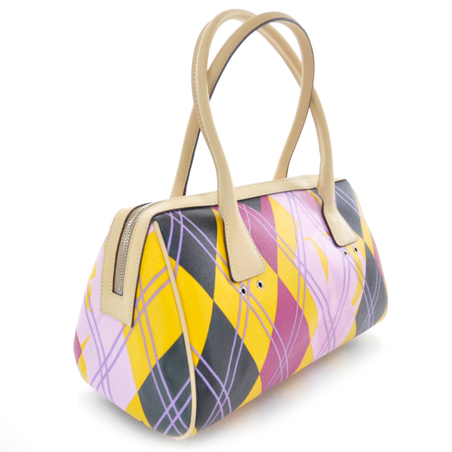 Coated Canvas Argyle Golf Satchel