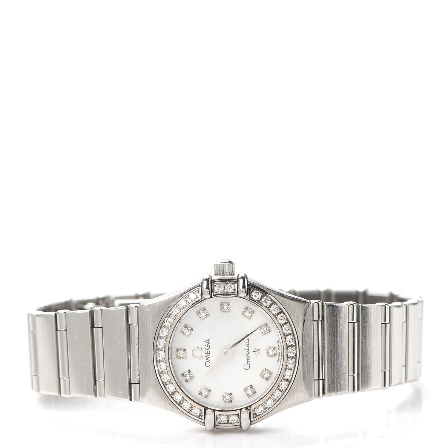 Omega Stainless Steel Diamond Bezel Mother of Pearl 22mm Constellation Quartz Watch 1460.75.00 2 of 5