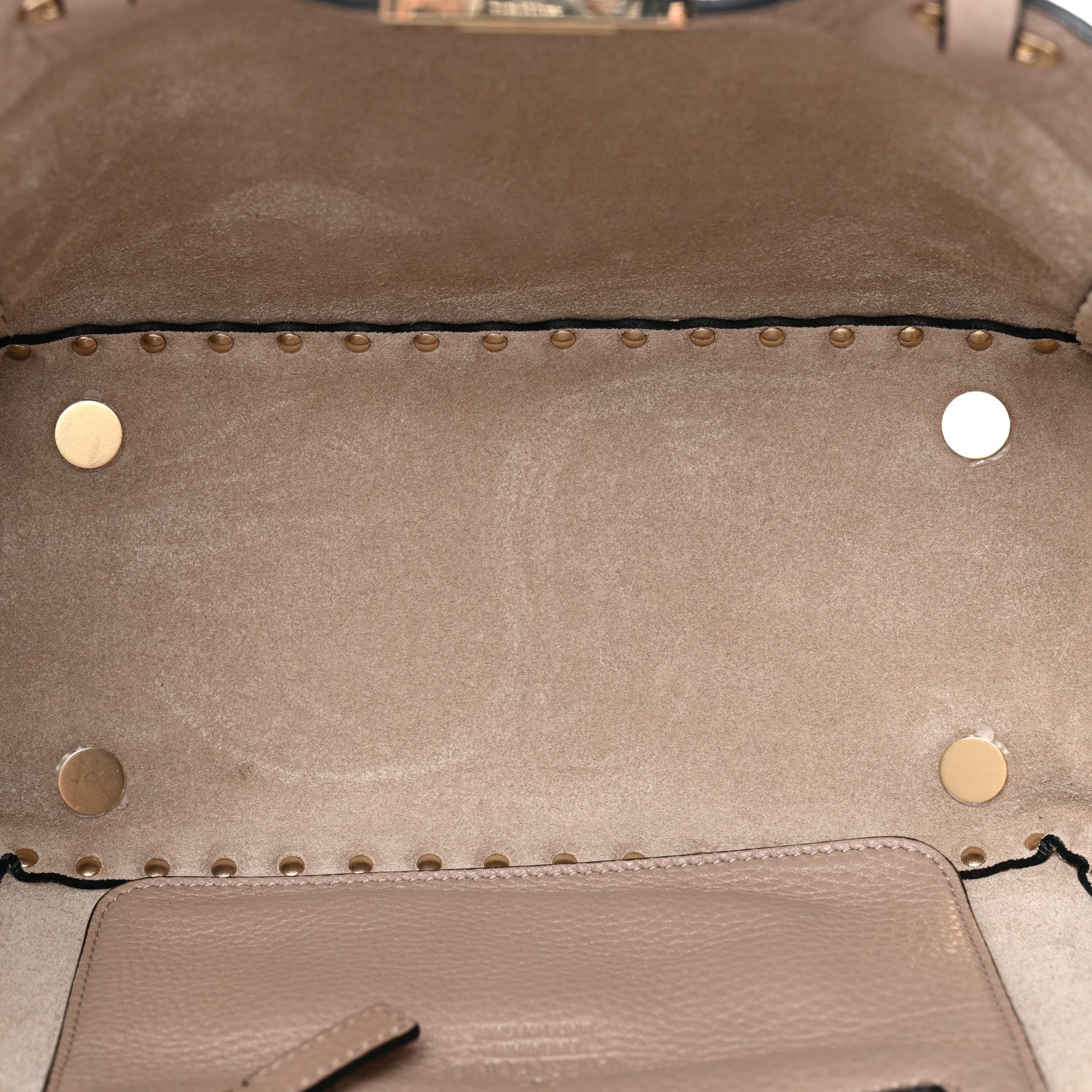 Valentino Garavani Pebbled Calfskin Small Rockstud Tote Poudre 5 of 10