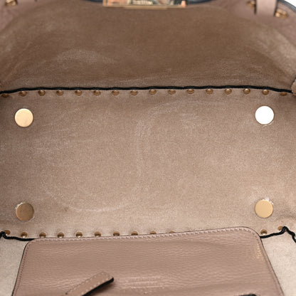Valentino Garavani Pebbled Calfskin Small Rockstud Tote Poudre 5 of 10