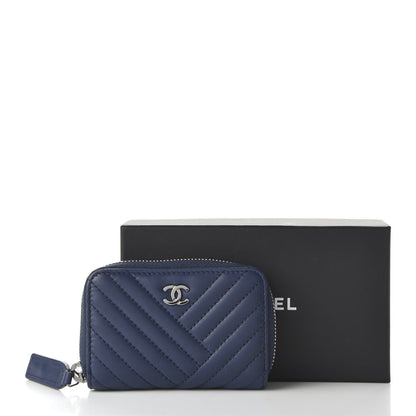 Chanel Lambskin Quilted CC Crossing Zip Around Coin Purse Navy 11 of 11