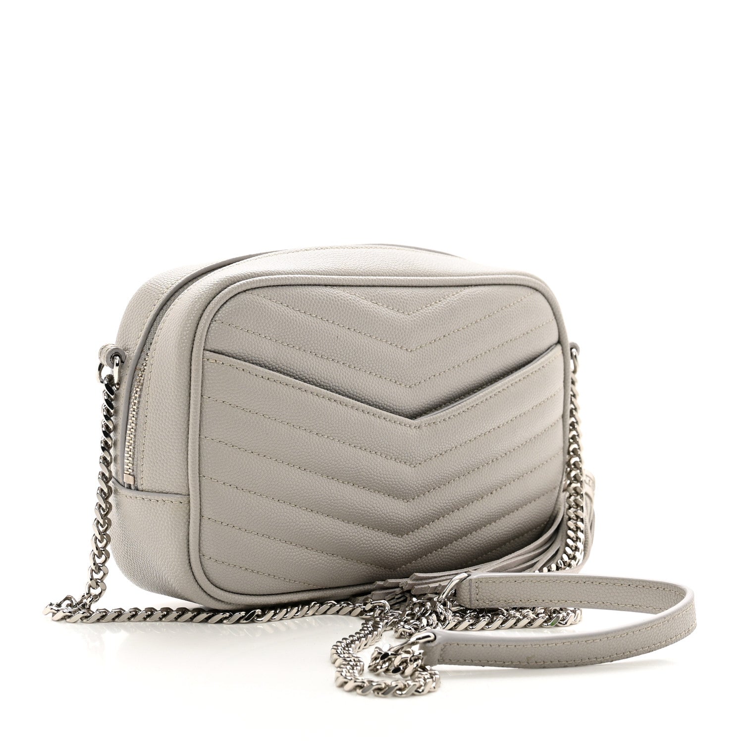 Saint Laurent Grain De Poudre Matelasse Monogram Mini Lou Camera Bag Granite 3 of 10