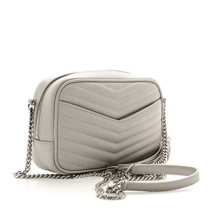 Saint Laurent Grain De Poudre Matelasse Monogram Mini Lou Camera Bag Granite 3 of 10
