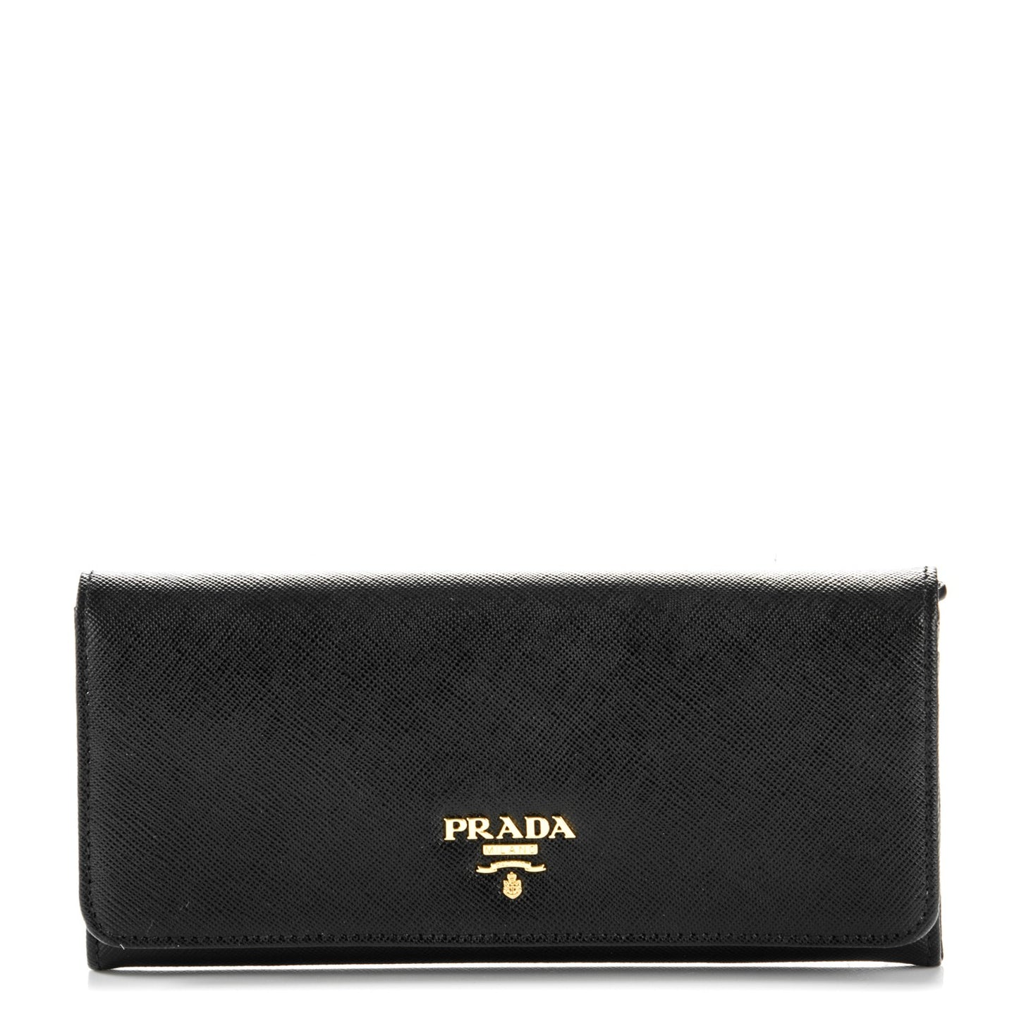 Saffiano Metal Continental Flap Wallet Nero Black