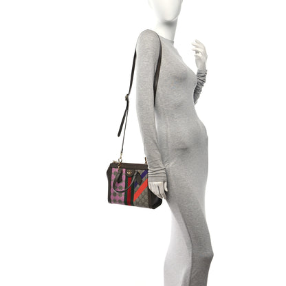 Gucci GG Supreme Monogram Equestrian Web Small Ophidia Tote Bag Beige Multicolor New Acero 2 of 11