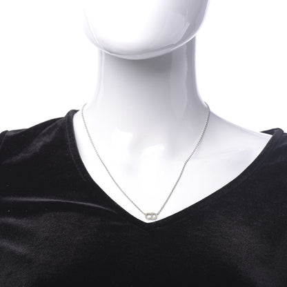 Christian Dior Metal Crystal Clair D Lune Necklace Silver 3 of 6