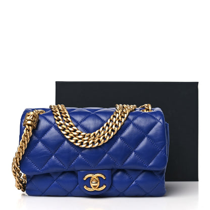 Chanel Lambskin Quilted Small Pillow Crush Flap Blue 11 of 11