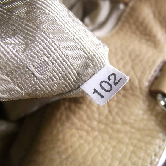 Prada Leather Shoulder Bag Beige 9 of 10