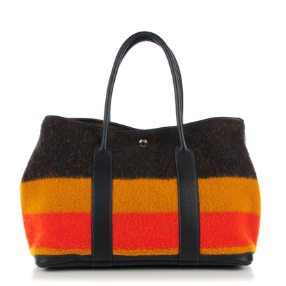 Hermes Wool Rocabar Garden Party Tote 36 MM Orange Black 1 of 7