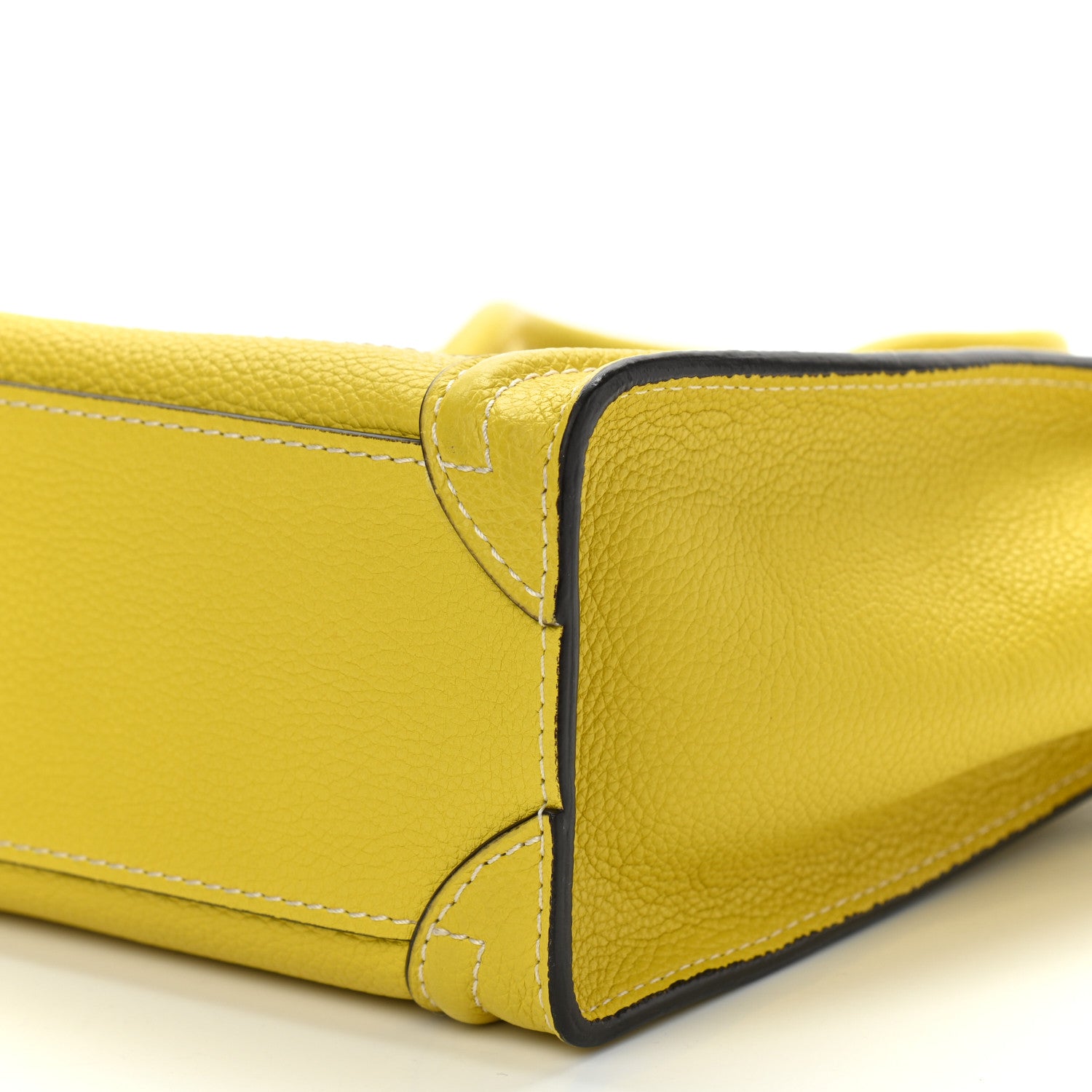 Celine Drummed Calfskin Nano Luggage Citron 10 of 15