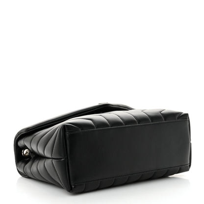 Saint Laurent Calfskin Y Quilted Monogram Small Loulou Crossbody Bag Black 4 of 10