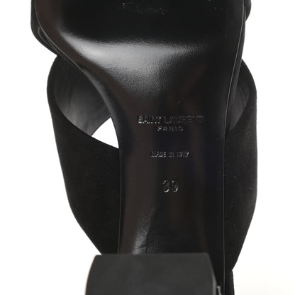 Saint Laurent Suede LouLou 70 Mule Sandals 39 Black 7 of 9